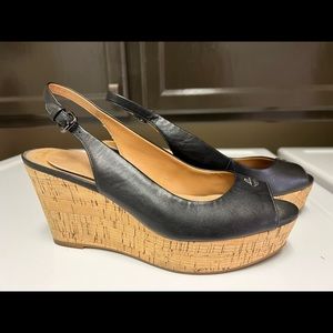 Coach black wedges. Size 9.5.  Like new. Worn twice.